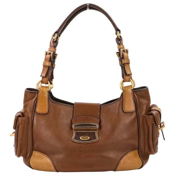 PRADA VIT DAINO ROCKE Shrink Leather One-Shoulder